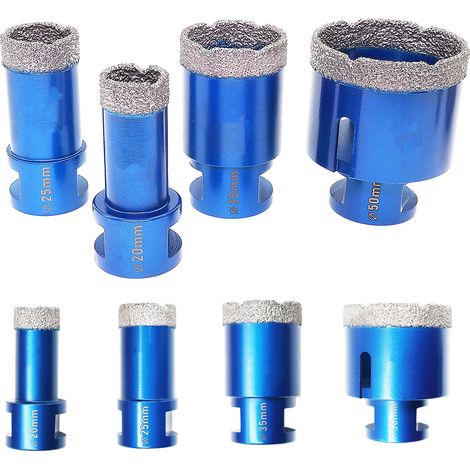 Diamantbohrer Fliesenbohrer Set - 20 25 35 50mm Diamantbohrer für Porzellan Fliese Granit Marmor Trockenbohren (1/5)