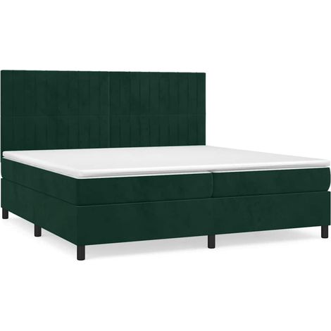 Maison Exclusive - Giroletto a Molle con Materasso Verde Scuro 200x200 cm Velluto