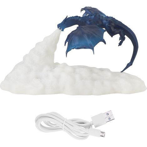 Jeffergarden Lampe de chevet en forme de Dragon de feu imprimée en 3D, Rechargeable par USB, pour la décoration de la maison, cadeau de nol-DOU
