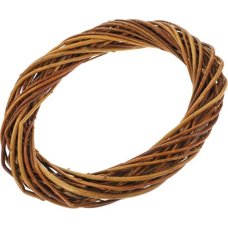 Wreath - Wicker - 20 Cm Diameter - Natural Brown - For DIY Home Garden Decoration - 1 Piece (1/5)