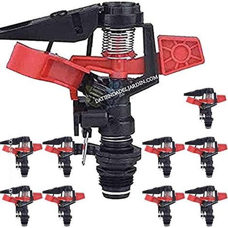 Set di 10 Irrigatore agricolo circolare e settoriale da 1/2''  Irrigatore a impulsi per prato da 8 a 13 m