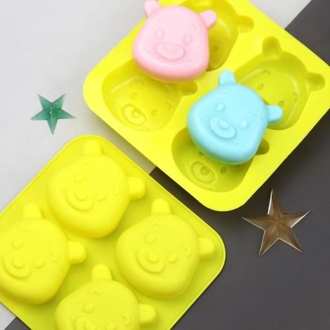 moule silicone chocolat,Moule à chocolat en silicone ours,Antiadhésifs Moule à Fondant,pour Chocolats Maison,Pralines,Bonbons,2pcs (1/4)