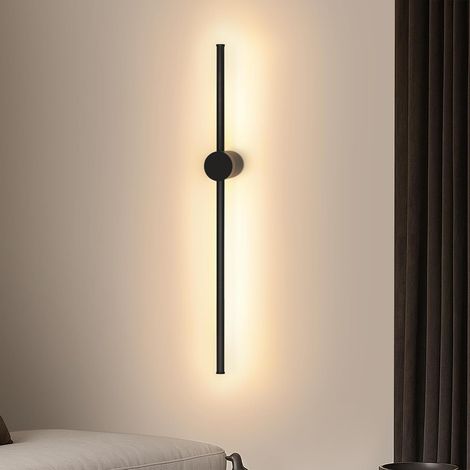 LED wall light, hallway lamp, black, modern design, 60 cm Kitchen Light 3000K Warm White Long Stair Lamp Indirect Wall Lighting High/Low for Living Room (1/5)