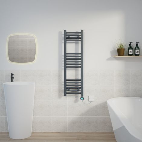 Curved Towel Rail Thermostatic Timer Anthracite 1000x300mm 400W (1/5)