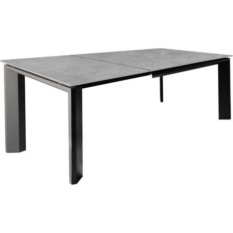 Table extensible 140/200 cm en céramique gris clair béton - MATRIX 2 (1/5)