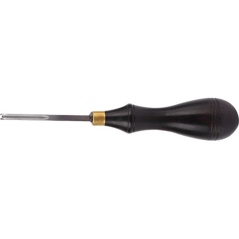 Ciseau à marquer pour cuir, lame en acier, manche en bois d'ébène noir, outil artisanal de marquage, 2,25 mm, pour travail du cuir DIY. (1/5)