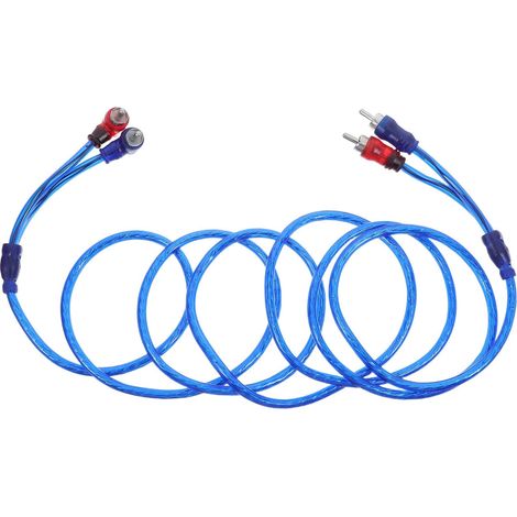 Câble Audio RCA pour Voiture Connecteurs Mâles Plaqués Or, Cuivre Pur et Gaine en Caoutchouc, Transfert de Signal pour Modification Audio Automobile (1/5)