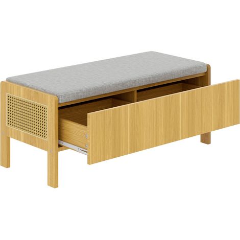 GagaBanc à chaussures naturel 113x45, 5x40 cm, 2 tiroirs (1/5)