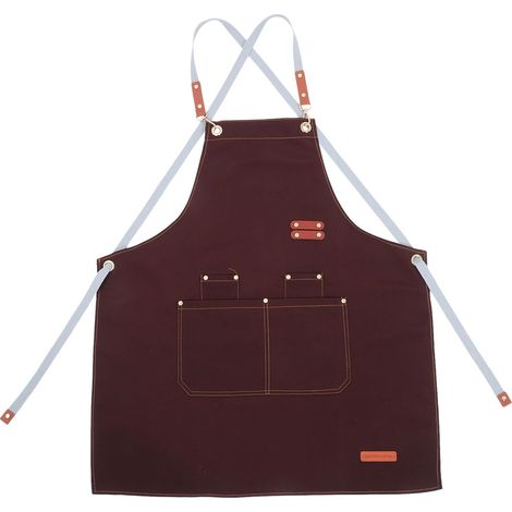 Tablier en toile imperméable avec poches, dos croisé résistant à l'huile (1/5)