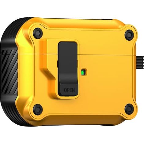 Étui de protection pour AirPods Pro 3 en TPU et PC avec crochet/mousqueton - Jaune (1/5)