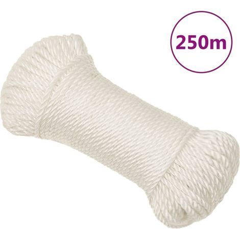 Corde de travail blanche, 6 mm, 250 m, polypropylène (1/5)