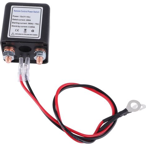 Interrupteur de déconnexion de batterie de voiture avec télécommande et bornes en cuivre pour automobile 12 V 200 A (1/5)