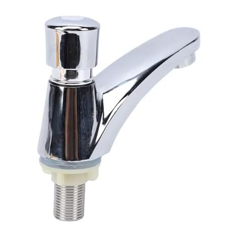 Push Type Single Cold Water Faucet,Push Faucet,Delay Faucet,Push Button Faucet,Cold Water Hand Washbasin Faucet,Public Ktchen Bathroom Chrome Plated Auto Closing Faucet (1/5)