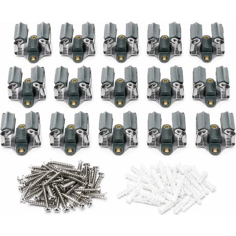 15x Ganci per scope Appendiscope da parete Portascopa In acciaio