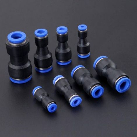 Connecteurs Pneumatiques - PG8-6 - Raccords Push-in Droits pour Tubes PE Nylon PU - 5 Pièces (1/4)