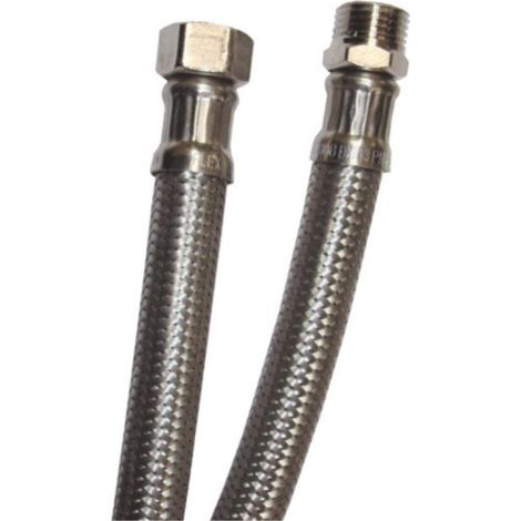 ATTACCHINO FLESSIBILE PER MONOCOMANDO 500MM - RACCORDO M3/8- F1/2 - IN ACCIAIO INOX