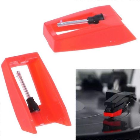 Lot de 2 stylets pour platines vinyles, accessoires pour gramophones et lecteurs de disques vinyles (1/4)