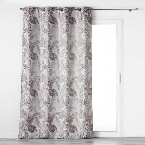 Rideau à Œillets Imprimé "Faggy" 140x260cm Taupe (1/3)