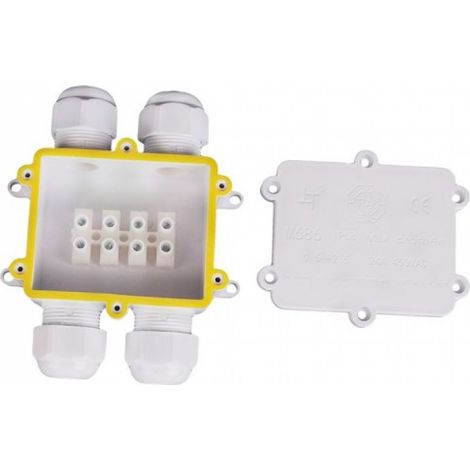 V-TAC VT-871 scatola box pvc di derivazione con 4 terminali interni bianco IP68 - SKU 5983