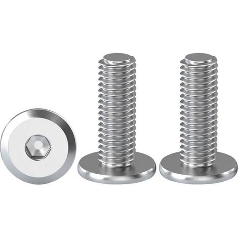 Vis à tête plate hexagonale M6x20mm, 20 pièces par paquet, acier inoxydable A2, avec bride hexagonale interne pour une fixation sécurisée. (1/5)