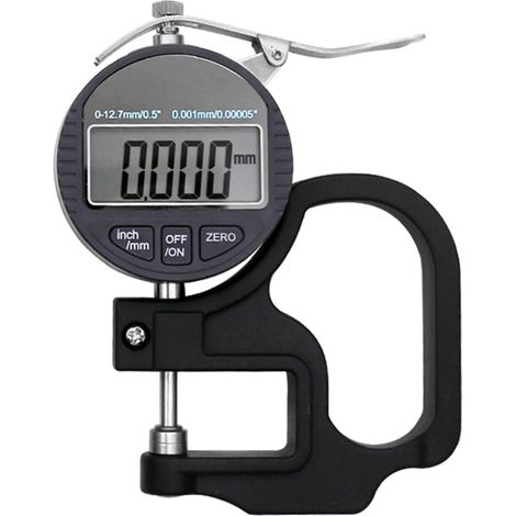 Digitales elektronisches Mikrometer, 0–12,7 mm, Tiefentester, 0,01 mm, geeignet für Leder, Papier, Filmdicke, Messwerkzeug