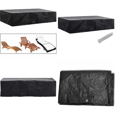 Gartenliege-Abdeckung 8 Ösen 218x77x55 cm - Gartenmöbelschutzhülle - Gartenabdeckung - Sonnenliegenabdeckung - Wetterfeste Abdeckung - UV-Schutz - Home & Living