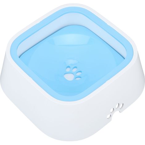 Bol d'eau anti-éclaboussures pour chien et chat, gamelle de voyage antidérapante pour voiture, grand modèle bleu. (1/5)
