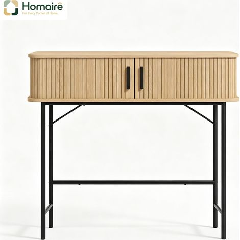 Meuble de rangement avec tiroirs, noir, en décor bois 100 x 30 x 80 cm HOMAIRE (1/5)