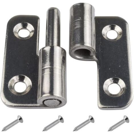 304 Stainless Steel Removable Hinges, 6 Pieces 1.5', Durable Sliding Joints for Doors and Furniture (1/5)