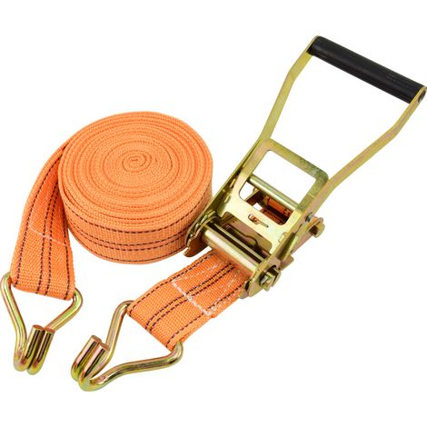 Cinghia di fissaggio a cricchetto, confezione da 1, 4 cm x 6 m, cinghie ispessite e allargate, resistenti alla corrosione, infrangibili, arancione (1/5)