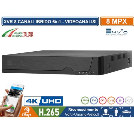 AML-808 XVR DVR 6in1 AHD CVI TVI CVBS IP 8 CANALI UTC ULTRA HD 4K 8MP P2P CLOUD XMEYE HDMI WIFI-READY (1/4)