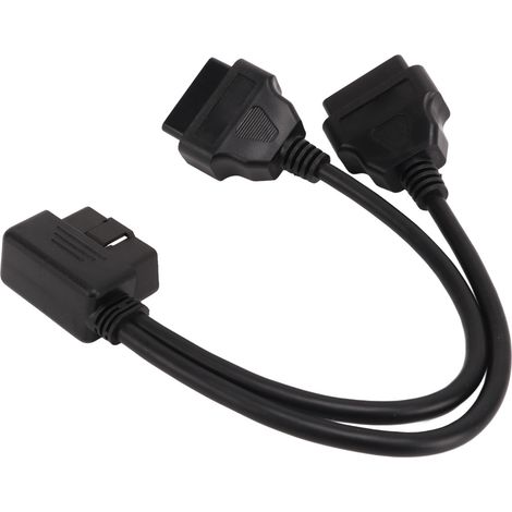 Câble extension OBD2 1 vers 2 Y Splitter 16 broches Adaptateur diagnostic voiture pour port OBDII 12V 24V (1/5)
