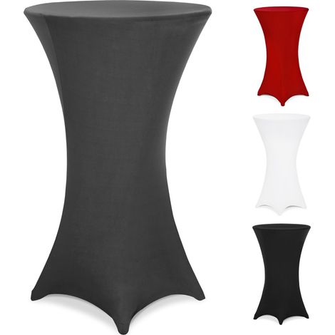 Deuba Funda elástica para mesa alta de pie bistro Ø 60-65 70-75 80-85 cm altura 120cm color a escoger Ø60 cm / antracita