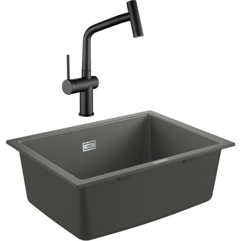 Grohe K700U lavello composito + miscelatore Ceramia Timeless (G31655TML1BM-SET)