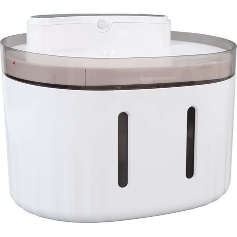 Fontaine à eau automatique sans fil 2L pour chats d'intérieur, silencieuse et à filtration automatique, rechargeable, en plastique. (1/5)