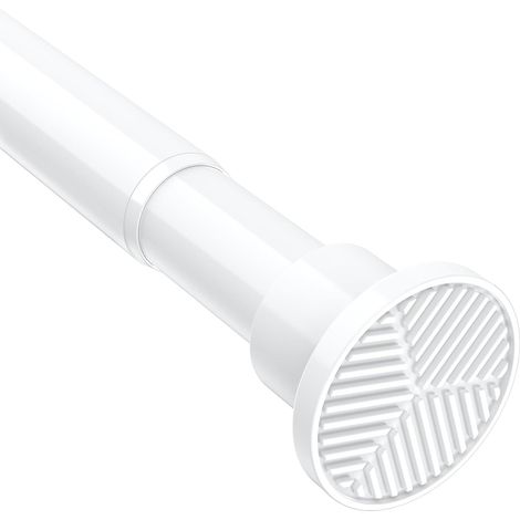 Tringle Rideau Extensible Sans Percage, Mesurant 71-125 cm, Tringle à Rideaux Inox Blanc, Parfaite pour Salle de Bain, Fenêtre et Penderie (1/5)
