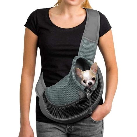Borsa per il trasporto di cani, tracolla per il trasporto di cani con coulisse e cerniera, piccola borsa per il trasporto di cani in movimento, trasportino per animali domestici, tracolla per il trasp (1/5)