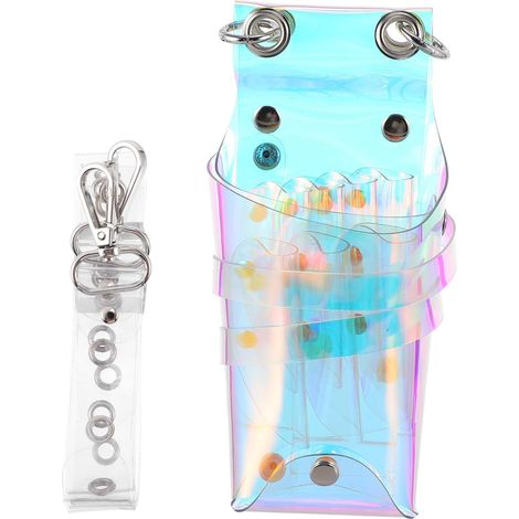 Paquet Bandoulière de Coiffeur Tpu Transparent à Compartiments Multiples Pochette de Rangement Multifonction, Design Coloré Élégant, pour Ciseaux et Peigne (1/5)