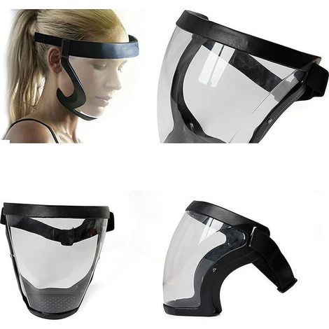 Visière de protection transparente anti-buée réutilisable pour adultes [1 unité] - PC transparent (1/4)