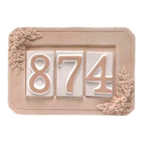 NUMERO CIVICO IN TERRACOTTA CORNICE PER NUMERO CIVICO 1 2 3 POSTI 00762V P.NUMERO 3 POSTI (00766)