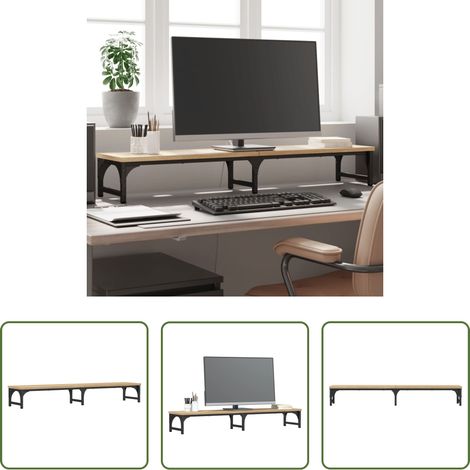 Support écran bois - Support de moniteur chêne sonoma 105x23x15,5 cm bois ingénierie (1/5)
