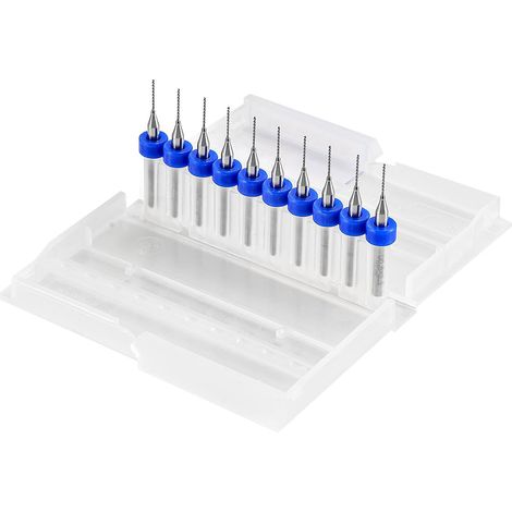 10 Pièces Micro Forets en Tungstène, Forets pour PCB, Foret Micro pour la Fabrication de Bijoux, Artisanat, CNC, Travail du Bois, Trains Miniatures, Voitures, Bateaux -Diamètre de Coupe: 0.6mm (1/5)
