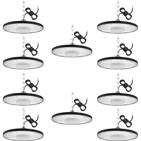 10 Projecteur LED Industriel,200W Blanc Froid 6500K,UFO High Bay Lumière IP65,Gymnase Entrepôt (1/5)