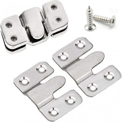 (5 Pairs,With Screws) Picture Frame Hook, Furniture Connector Flush Mount Bracket, Wall Mounted Solid Metal Photo Hanger for Fixing Picture, Image or Mirror