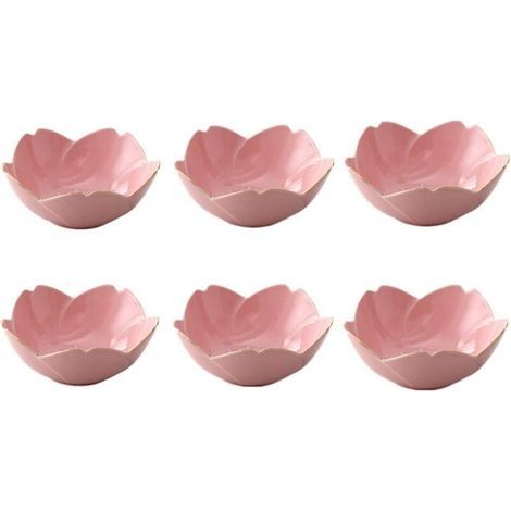 6 coupelles en porcelaine rose motif cerisier pour sauce soja – Lot de 6 pièces élégantes et résistantes