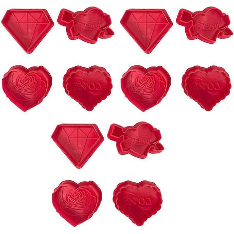 12 moules en plastique en forme de rose pour fondant et gâteaux, avec piston à ressort et gaufrage, ustensiles de pâtisserie (1/5)