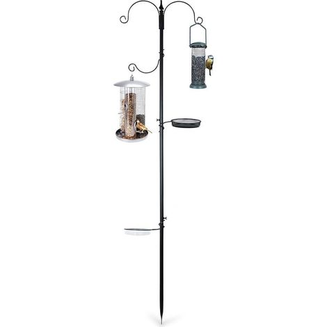 Vogelfutterständer aus Metall, Garten, hoch, schwarz, 189 cm