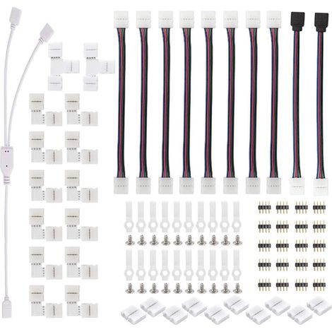 Accessoires pour bandes LED (connecteur, contrôleur, amplificateur) Accessoires pour bandes LED (connecteur, contrôleur, amplificateur) Kit de connecteurs pour bandes LED 5050 à 4 broches (1/4)