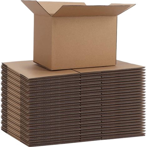 Small Shipping Box with Lid 17.8 x 12.7 x 12.7 cm Pack of 40 Foldable Shipping Boxes for Postal Mailing or Gift Brown (1/5)