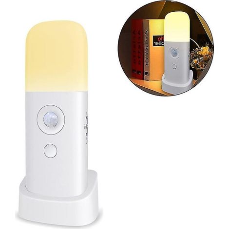 Veilleuse à détecteur de mouvement, veilleuse à intensité variable, fonctionne sur batterie rechargeable (1/5)